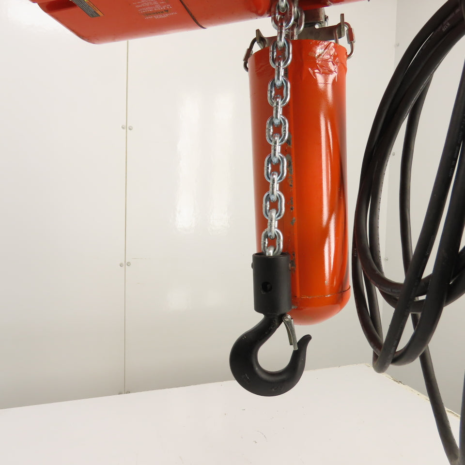 CM Lodestar Model L 1 Ton Electric Chain Hoist 440-480V 3Ph 15' Lift 16FPM