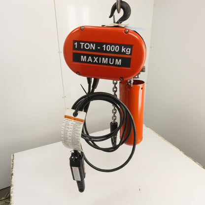 CM Lodestar Model L 1 Ton Electric Chain Hoist 440-480V 3Ph 15' Lift 16FPM