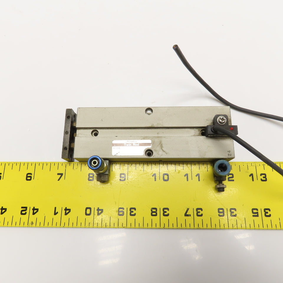Humphrey 10X3 10mm Bore 3" Stroke Twin Rod Pneumatic Cylinder #10-32 Ports