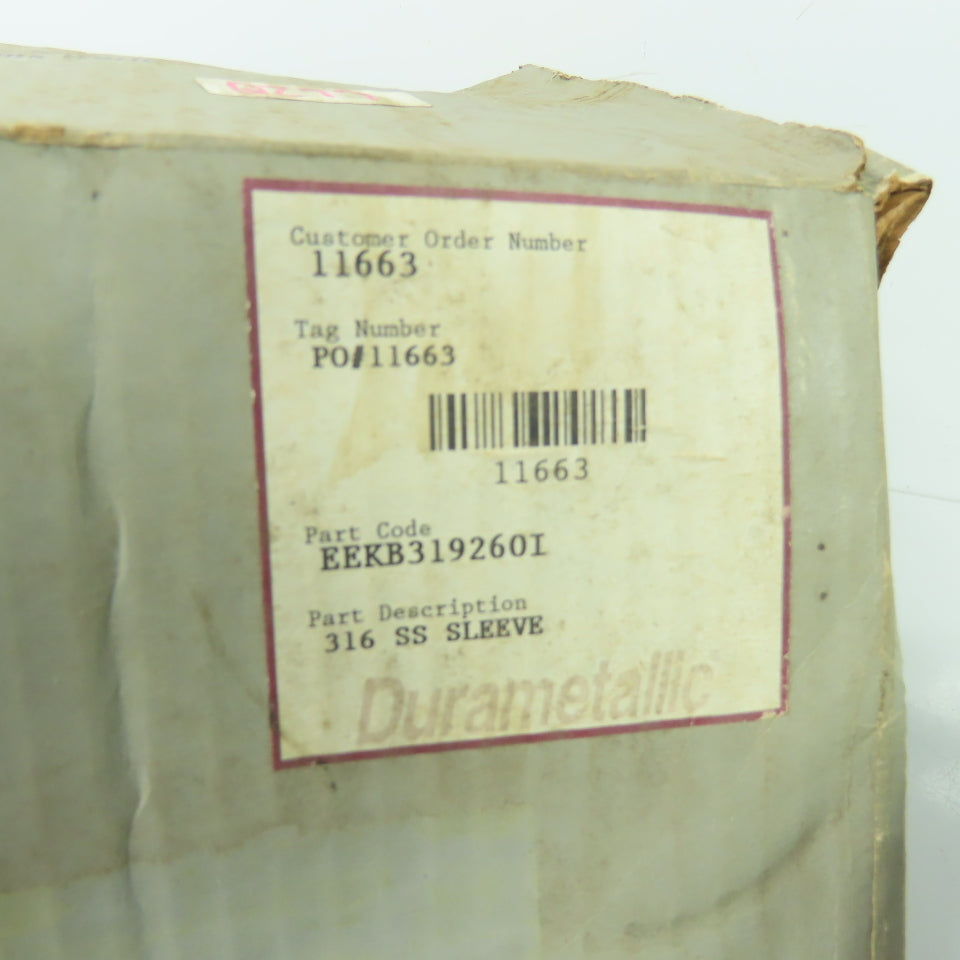 Durametallic EEKB319260I Dura Seal 316 Stainless Steel Sleeve