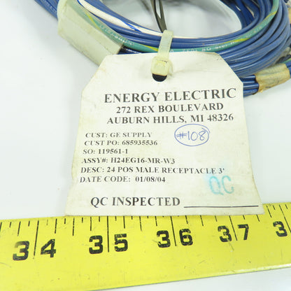 Energy Electric H24EG16-MR-W3 24 Pos Male Receptacle 3' Long