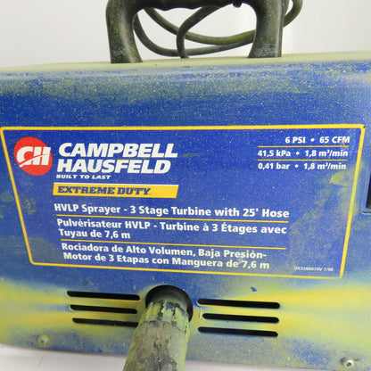 Campbell Hausfeld HV350000LE HVLP Paint Sprayer 115V 1PH 6PSI 6CFM W/ 25' Hose