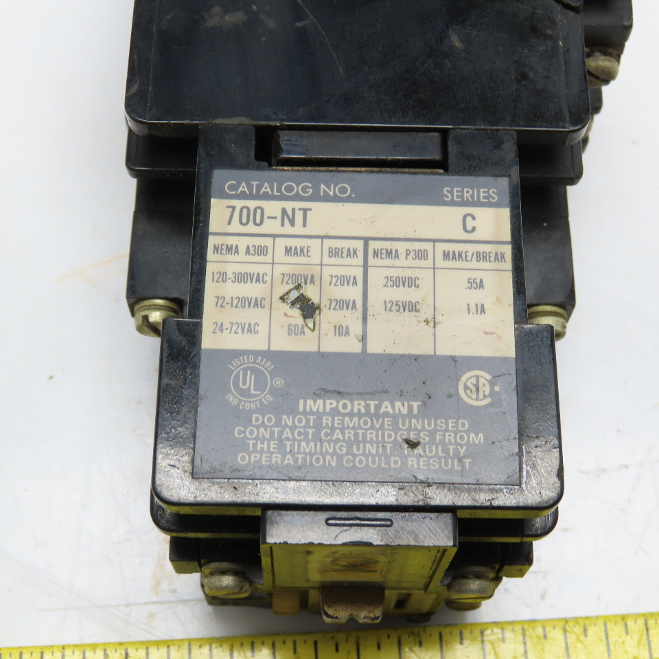 Allen Bradley 700-NT Pneumatic Time Delay Relay 300VAC 250VDC 120V Coil
