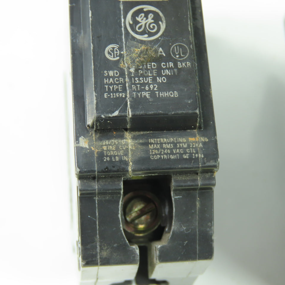 General Electric Type THHQB 20A 1-Pole Circuit Breaker 120/240V Lot Of 3