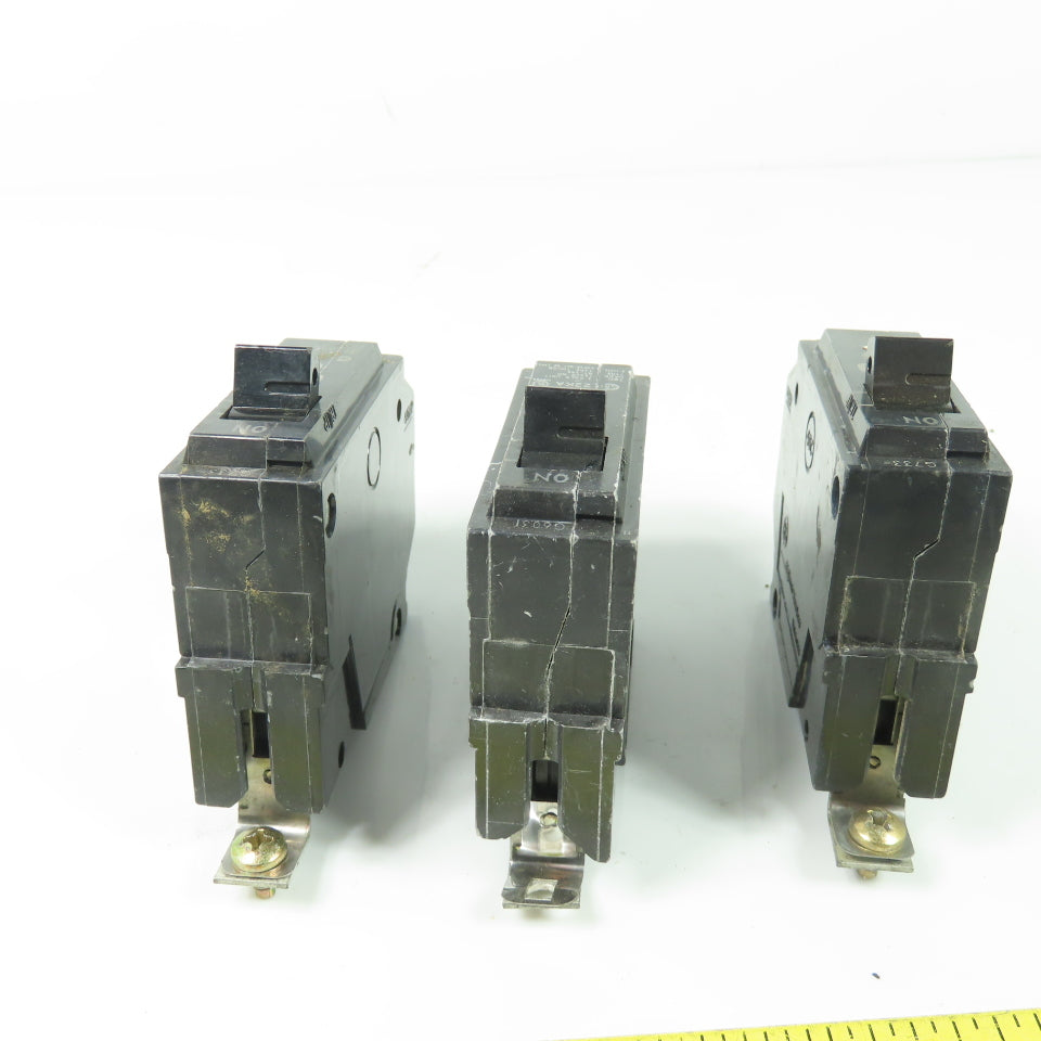 General Electric Type THHQB 20A 1-Pole Circuit Breaker 120/240V Lot Of 3