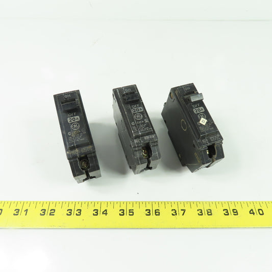 General Electric Type THHQB 20A 1-Pole Circuit Breaker 120/240V Lot Of 3