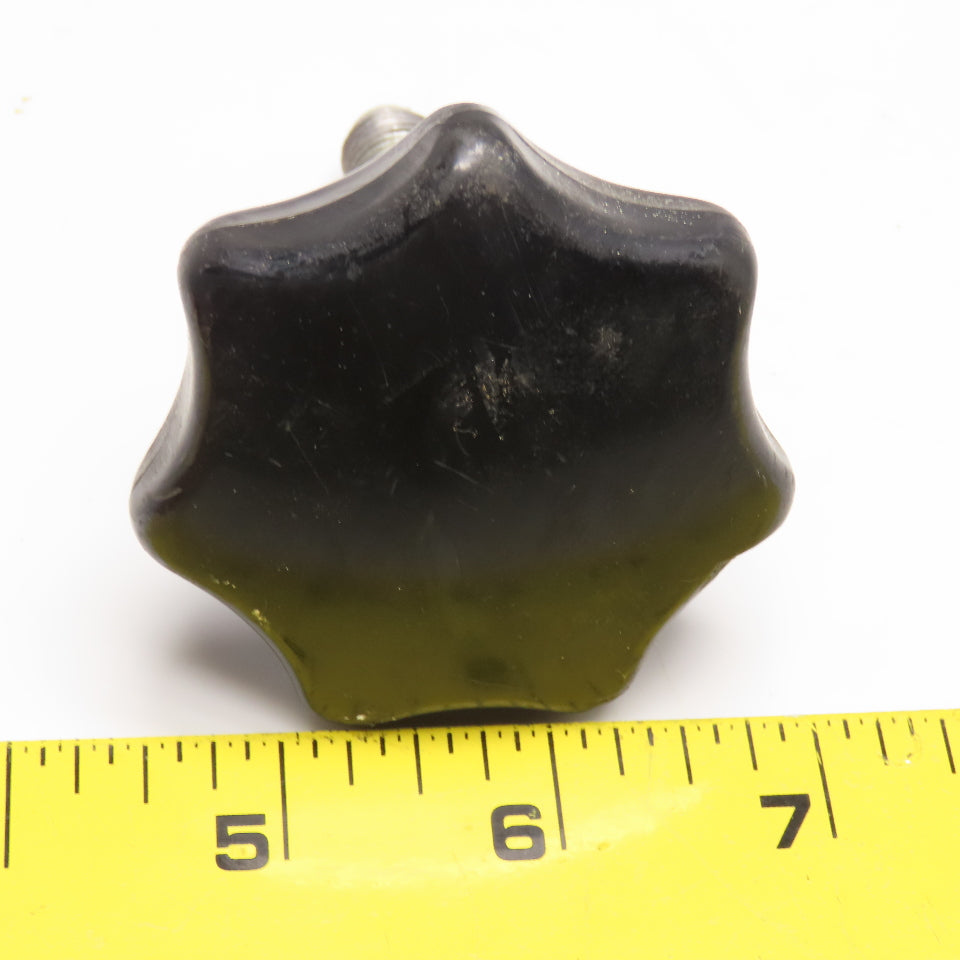 M12x1.0 Threaded Stud Hard Plastic Knob 3" OAL