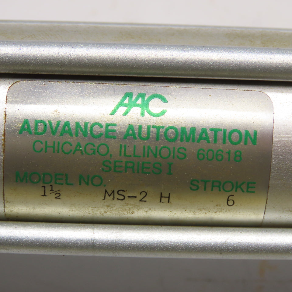 AAC MS-2 H 1-1/2" Bore x 6" Stroke Double Acting Hydraulic Pneumatic Cylinder