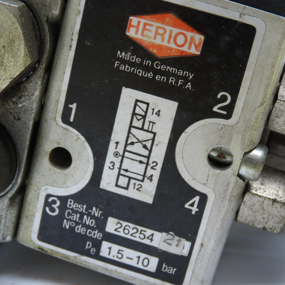 Herion 26254 Solenoid 6 Valve Bank 1.5-10 Bar 24VDC Coil
