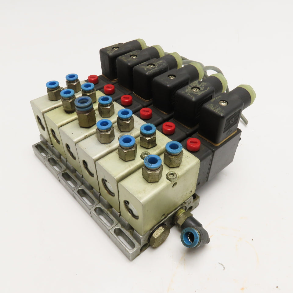 Herion 26254 Solenoid 6 Valve Bank 1.5-10 Bar 24VDC Coil