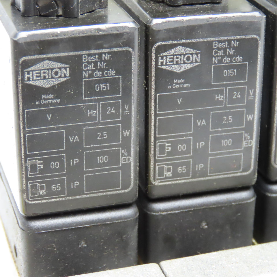 Herion 26254 Solenoid 6 Valve Bank 1.5-10 Bar 24VDC Coil