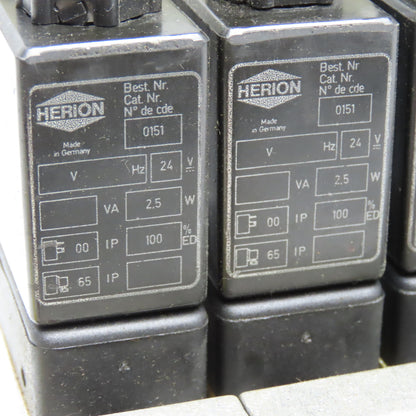 Herion 26254 Solenoid 6 Valve Bank 1.5-10 Bar 24VDC Coil