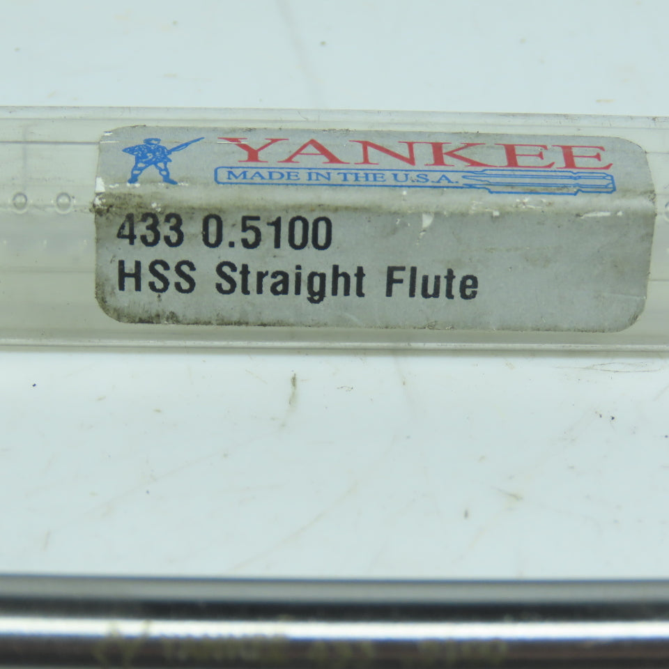 Yankee 433 0.5100 Chucking Reamer 0.5100" HSS Straight 6 Flute HSS 8" OAL