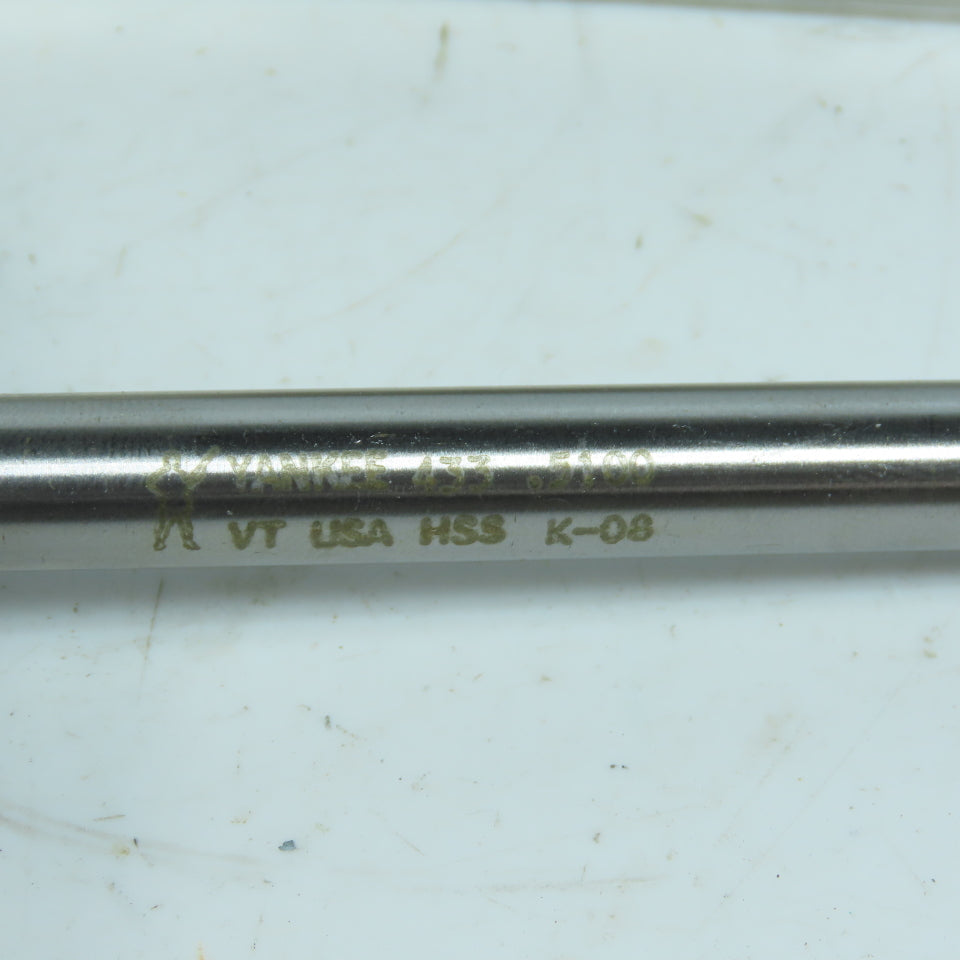 Yankee 433 0.5100 Chucking Reamer 0.5100" HSS Straight 6 Flute HSS 8" OAL