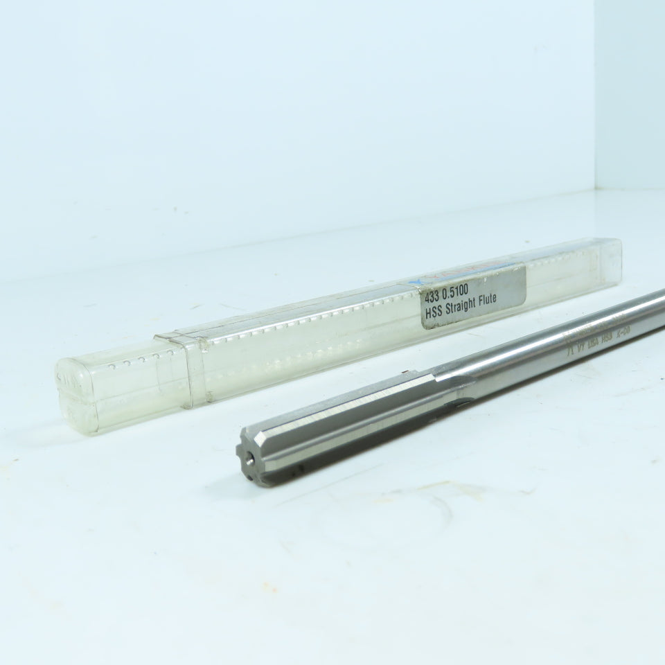 Yankee 433 0.5100 Chucking Reamer 0.5100" HSS Straight 6 Flute HSS 8" OAL
