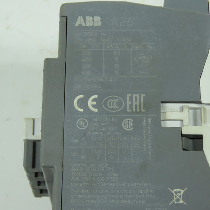 ABB A26-30-10 45A 4-Pole Contactor 110-120V Coil