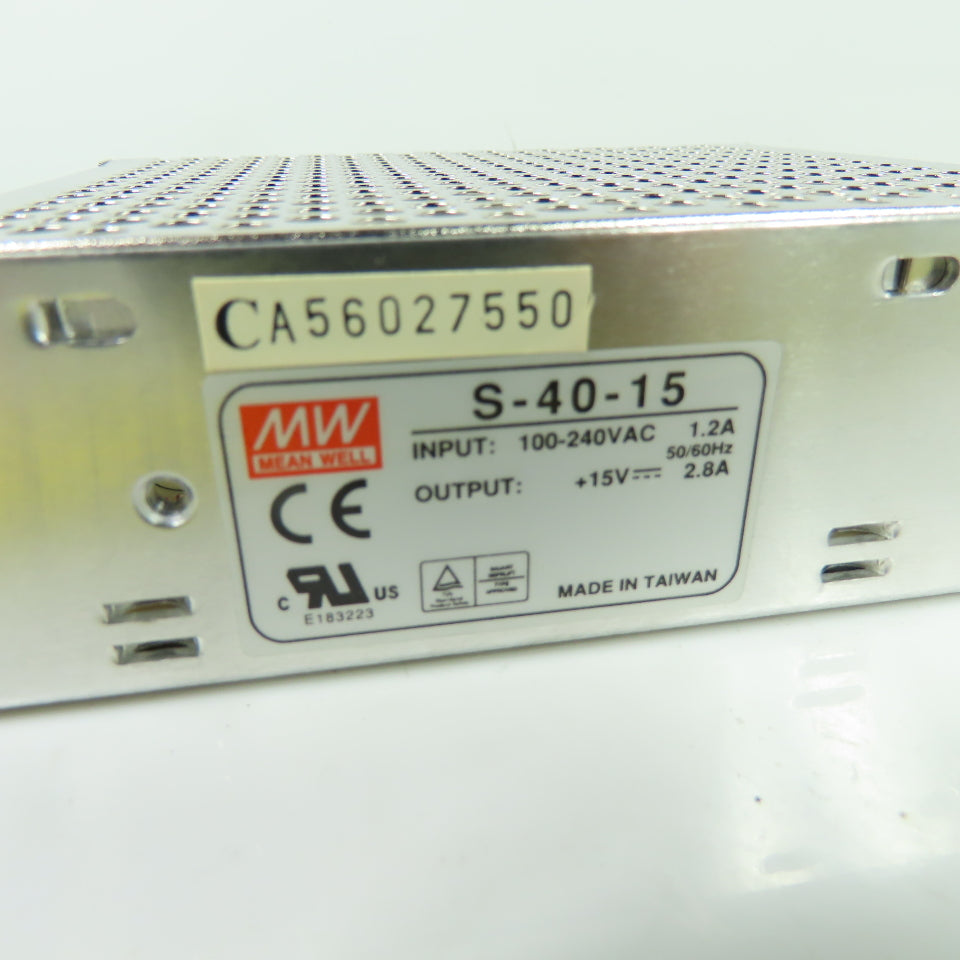 Mean Well S-40-15 Power Supply 100-240VAC Input 15V Output