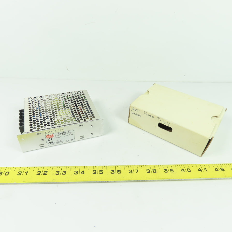 Mean Well S-40-15 Power Supply 100-240VAC Input 15V Output
