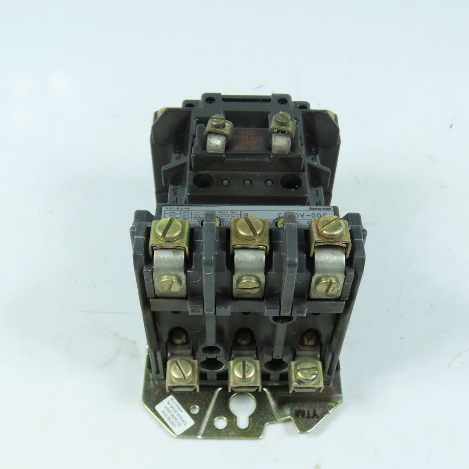 Allen-Bradley 500-A0A93 NEMA Size 0 Motor Starter 115-120V Coil 3HP