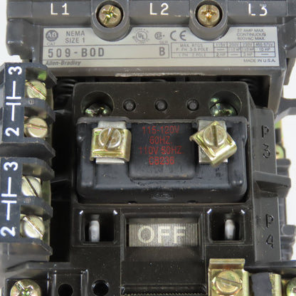 Allen-Bradley 509-BOD NEMA Size 1 Motor Starter 120V W/Overload 42185-800-01 W55