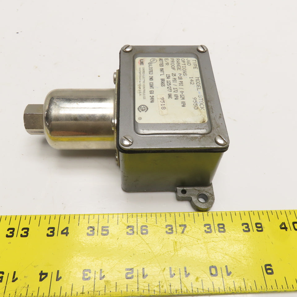 United Electric J6D 142 9550 0-18PSI Pressure Switch 1/4" NPT 125/277VAC