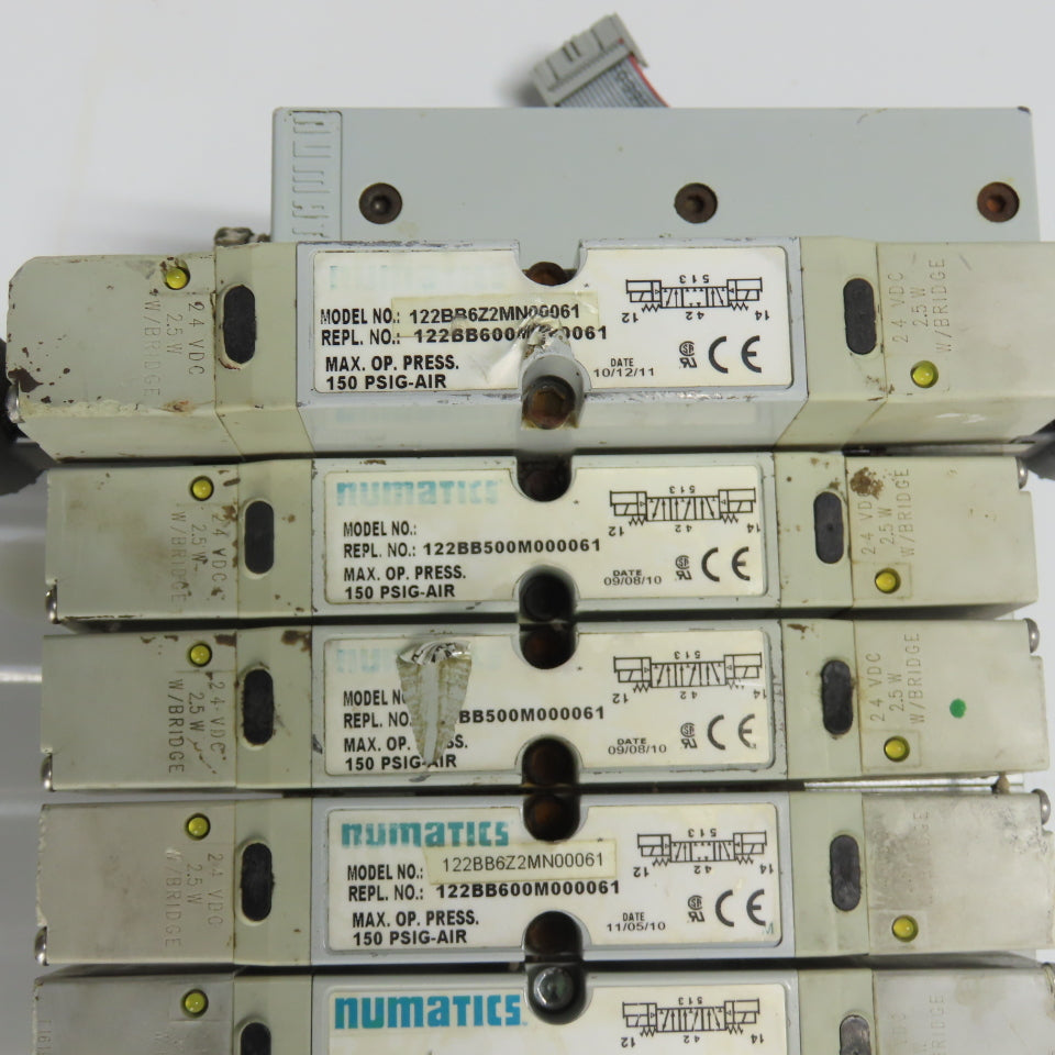 Numatics (3)122BA400M000061 (3)122BB500M000061 Solenoid Valve Block Assembly 24V