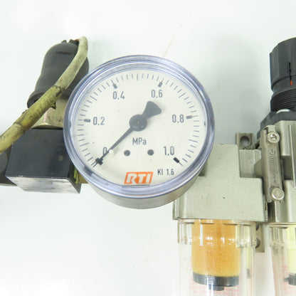 SMC AW20-F02 AFM20-F02 Pneumatic Air Filter Regulator W/VHS20-F02 Relief Valve