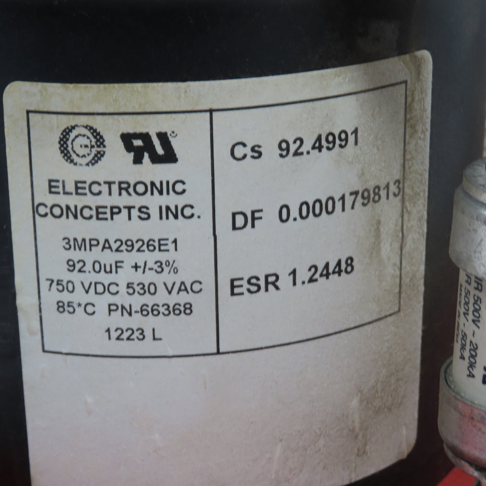 Electronic Concepts Inc. 66663, 66368 3MPA2926E1 6 Capacitor Bank Assembly 530