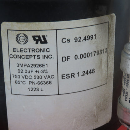 Electronic Concepts Inc. 66663, 66368 3MPA2926E1 6 Capacitor Bank Assembly 530