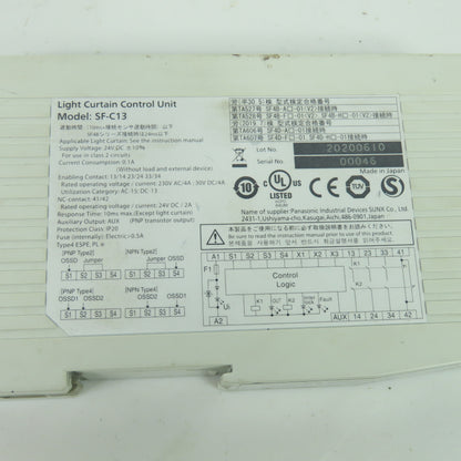 Panasonic SF-C13 Light Curtain Control Unit 24VDC