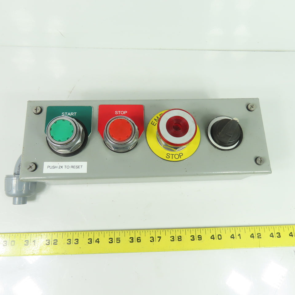 10-1/4" x 3-1/4" x 3" Start/Stop Push Button Station Pendant W/ E-Stop