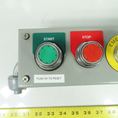 10-1/4" x 3-1/4" x 3" Start/Stop Push Button Station Pendant W/ E-Stop