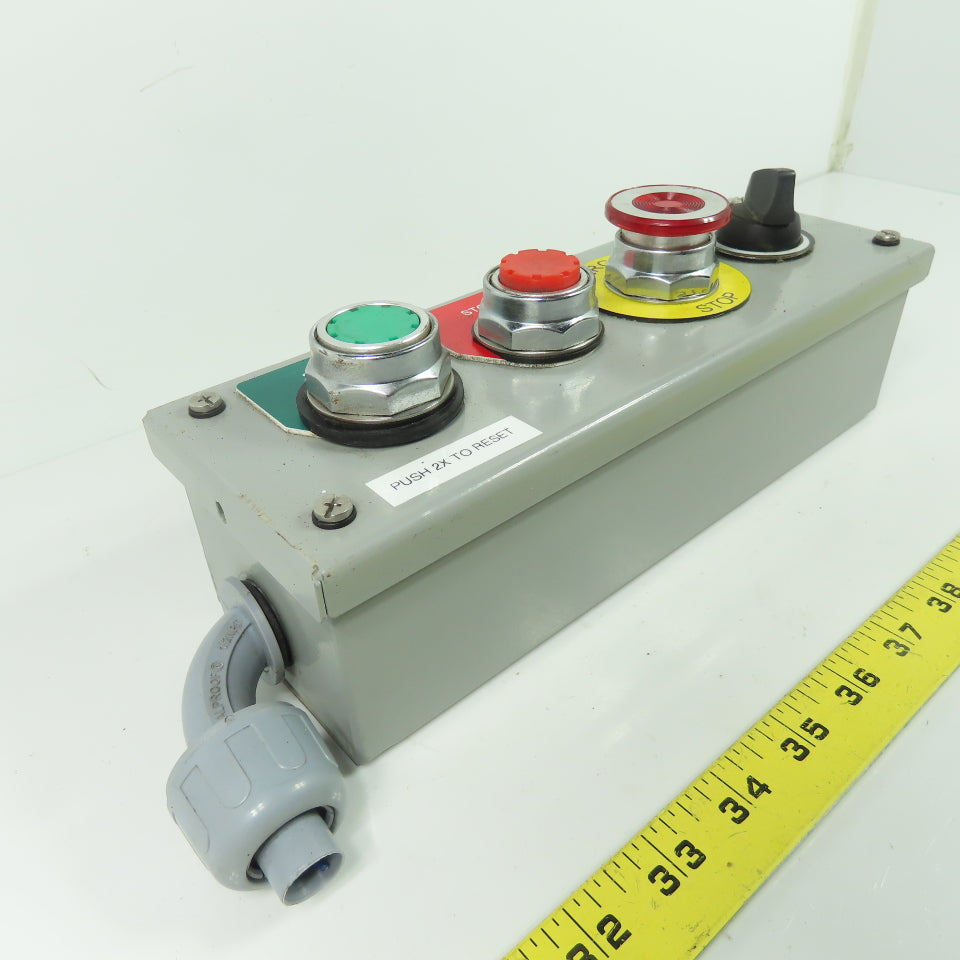 10-1/4" x 3-1/4" x 3" Start/Stop Push Button Station Pendant W/ E-Stop