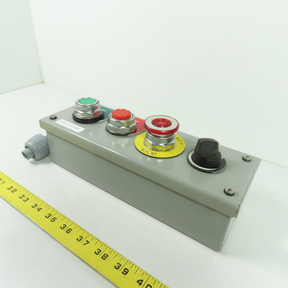10-1/4" x 3-1/4" x 3" Start/Stop Push Button Station Pendant W/ E-Stop