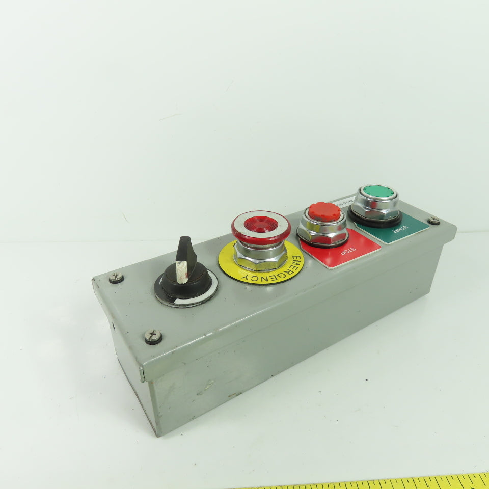 10-1/4" x 3-1/4" x 3" Start/Stop Push Button Station Pendant W/ E-Stop