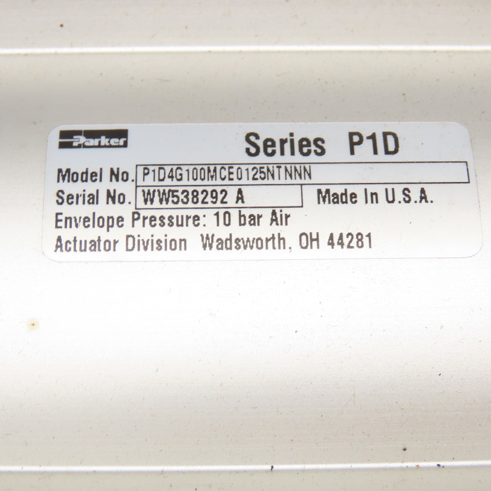 Parker P1D4G100MCE0125NTNNN 100mm Bore 125mm Stroke Double Acting Air Cylinder