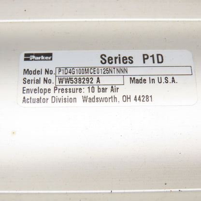 Parker P1D4G100MCE0125NTNNN 100mm Bore 125mm Stroke Double Acting Air Cylinder