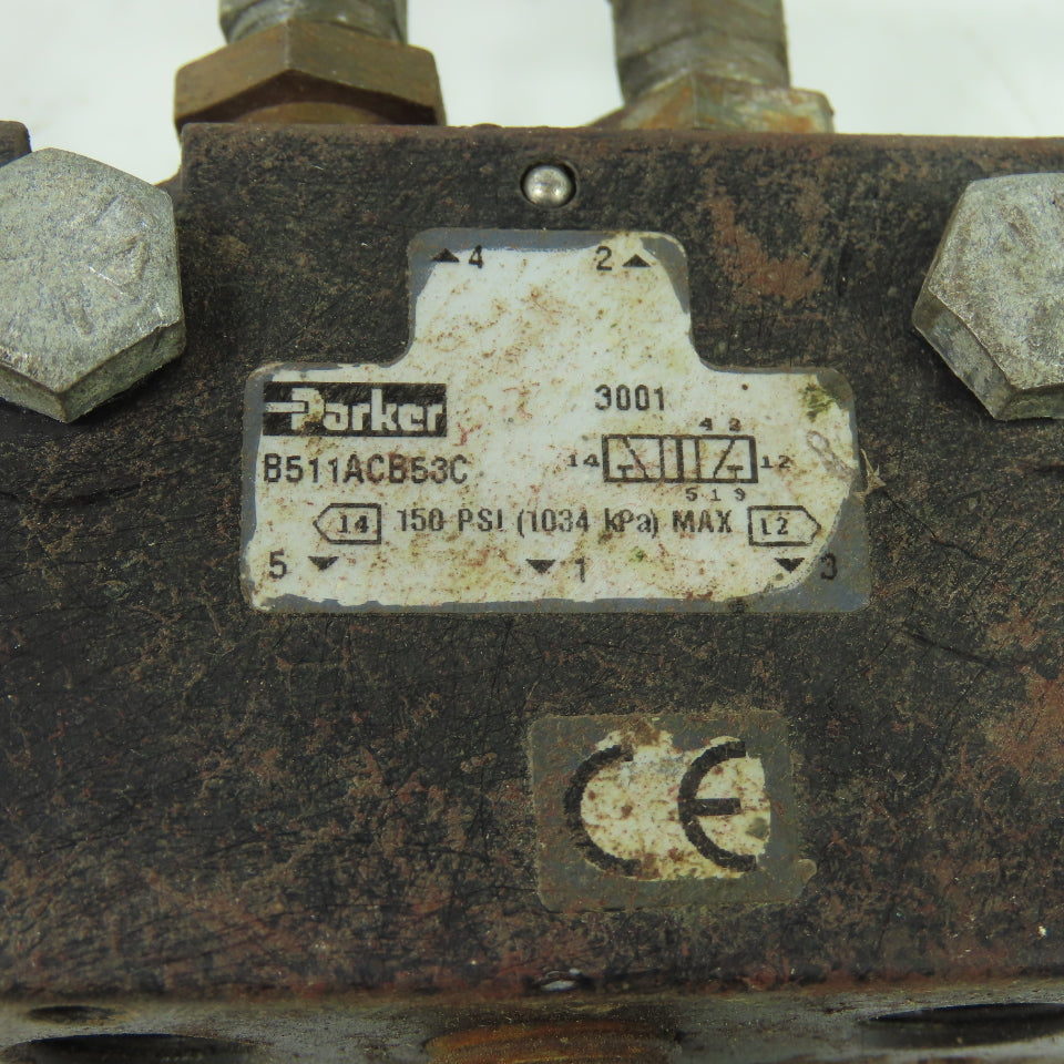 Parker B511ACB53C 2-Position Air Solenoid valve 150PSI 1/4 NPT 120V Coil
