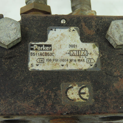 Parker B511ACB53C 2-Position Air Solenoid valve 150PSI 1/4 NPT 120V Coil