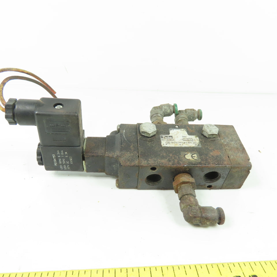Parker B511ACB53C 2-Position Air Solenoid valve 150PSI 1/4 NPT 120V Coil