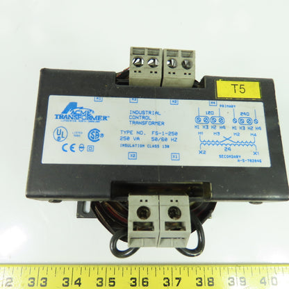 Acme FS-1-250 250VA Transformer 120/240V Pri 24V Sec Tested
