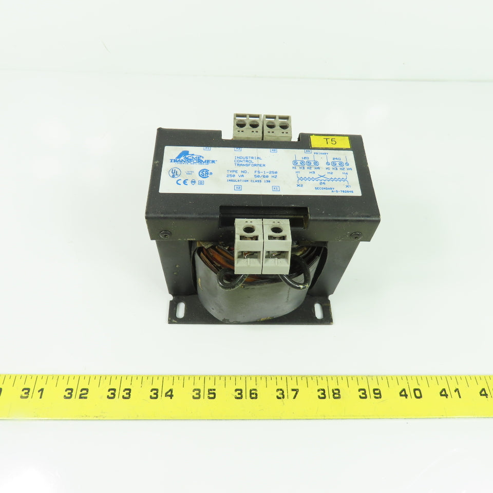 Acme FS-1-250 250VA Transformer 120/240V Pri 24V Sec Tested