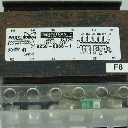 Micron B250-0086-1 ImperviTRAN Control Transformer 250VA Pri 208-600V Sec 24V