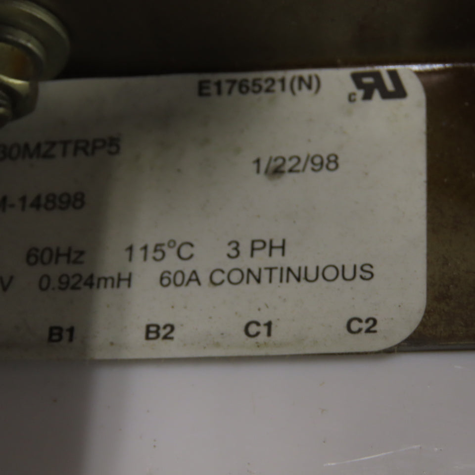 Myron Zucker 30MZTRP5 30kVAR 575V Line Reactor 3Ph 60A