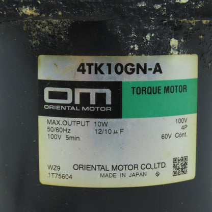 Oriental Motor 4TK10GN-A Torque Motor 10W 100V 50/60Hz