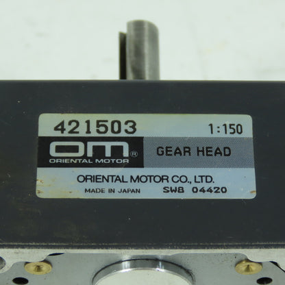Oriental Motor 421503 Gear Head 1:150 Ratio 10mm Shaft