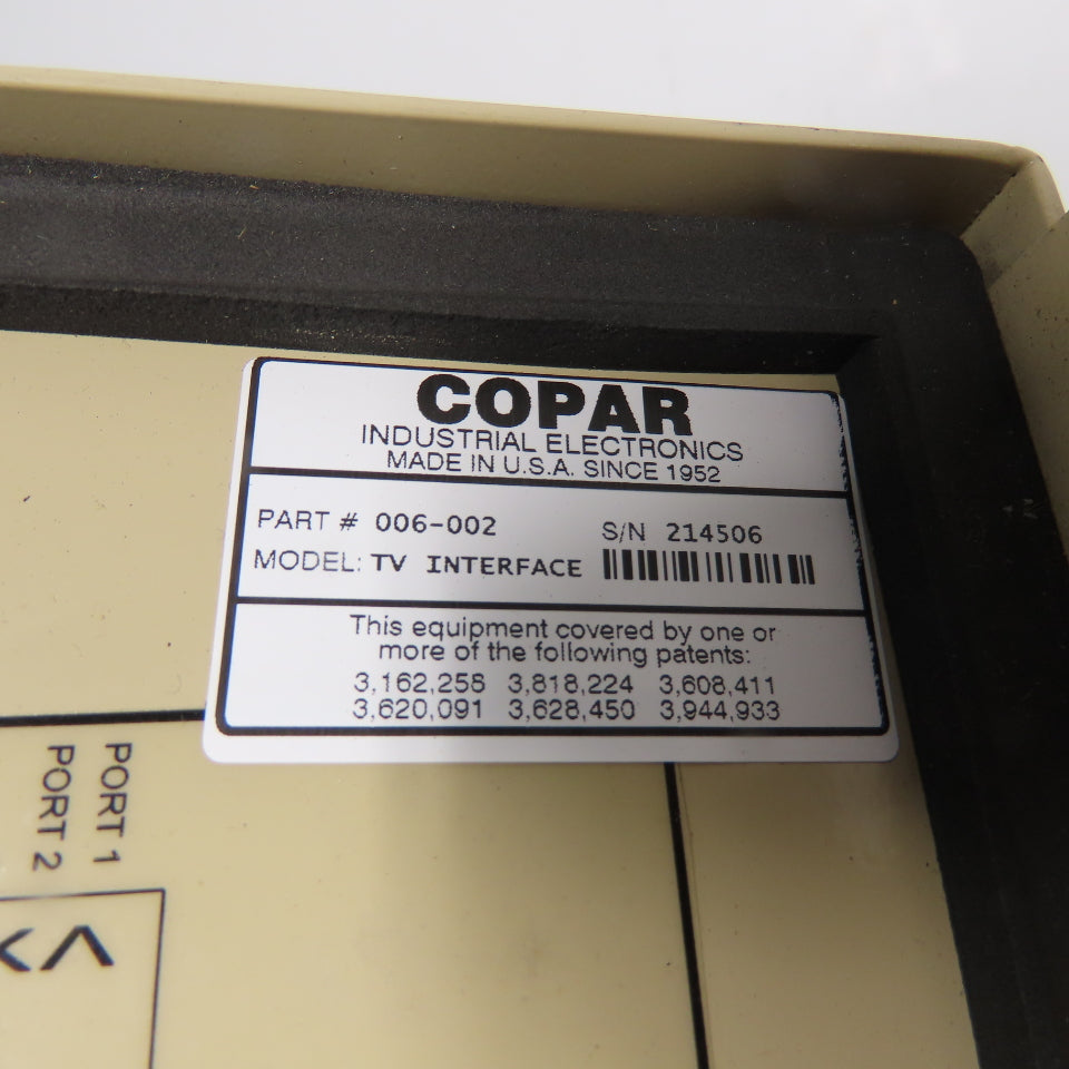 Copar 006-002 TV Interface Control Panel 12"x10"x5"
