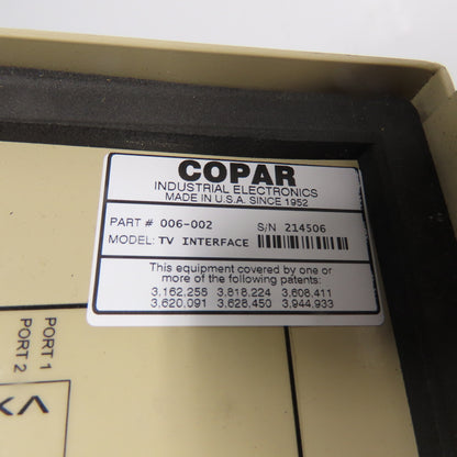 Copar 006-002 TV Interface Control Panel 12"x10"x5"