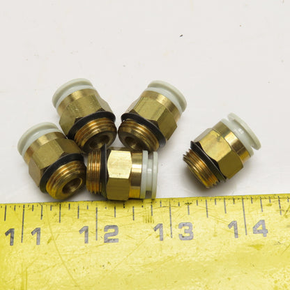 3/8-19 BSP Male x 10mm Push To Connect Union Brass Lot Of 5