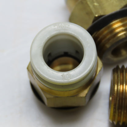 3/8-19 BSP Male x 10mm Push To Connect Union Brass Lot Of 5